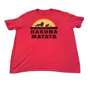 Disney Hakuna Matata Lion King Red Short Sleeve Men's or Women's T-Shirt Size 2X